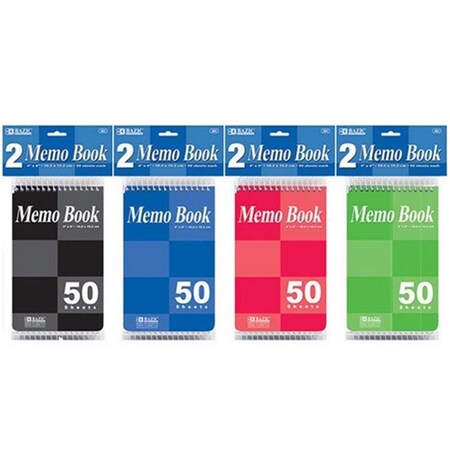 Bazic Products Bazic 50 Ct. 4-inch X 6-inch Top Bound Spiral Memo Books, 48PK 501